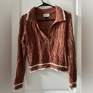 Universal Thread Women's Rust V-Neck Sweater